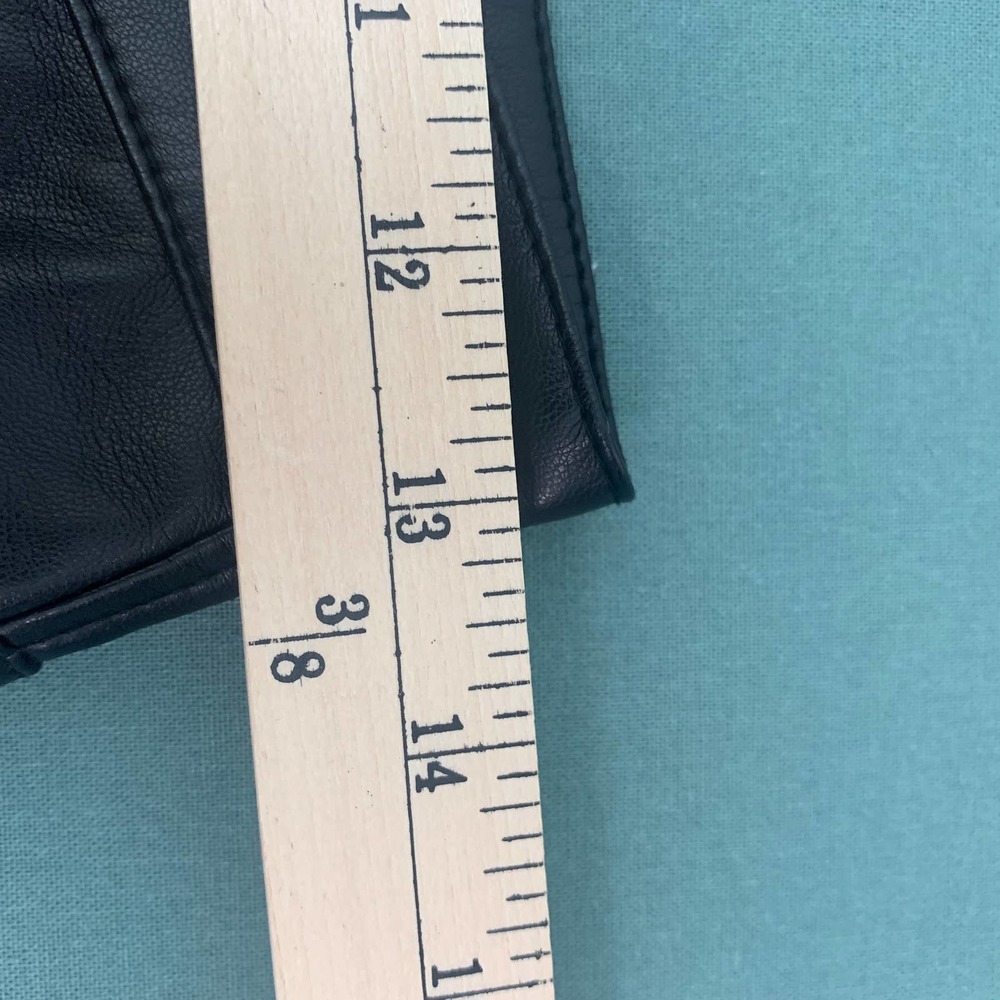 Dear‎ John Womens Skirt Size 25 Black Suede Faux Leather Mini Pockets Unlined - Picture 10 of 11